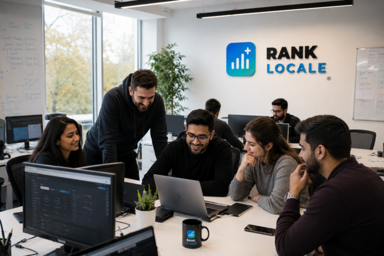 The RankLocale team planning local SEO campaigns
